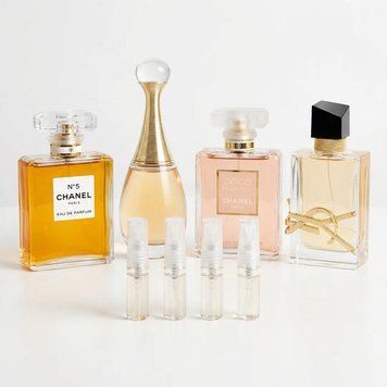 Набір жіночих пробників 4в1 (Chanel No. 5, Dior J'adore, Chanel Coco Mademoiselle, Yves Saint Laurent Libre), 2 мл 1281 фото